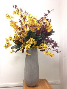 Singapore: Corporate office floral design, oncidium orchids.